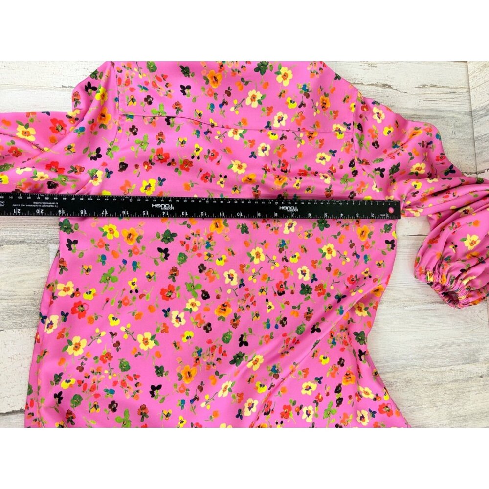 Ann Mashburn Sz S Isla Maxi Dress Pink Floral Charmeuse EUC - Picture 16 of 16